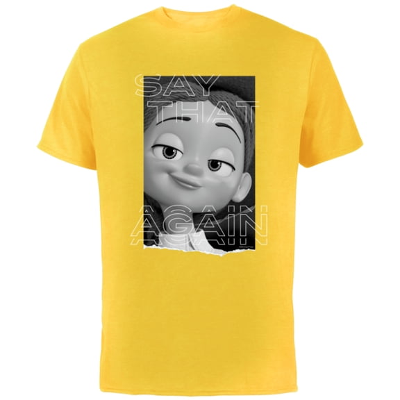 Disney and Pixar’s Toy Story 2 Jessie Say That Again Quote - Short Sleeve Cotton T-Shirt for Adults - Customized-Yellow