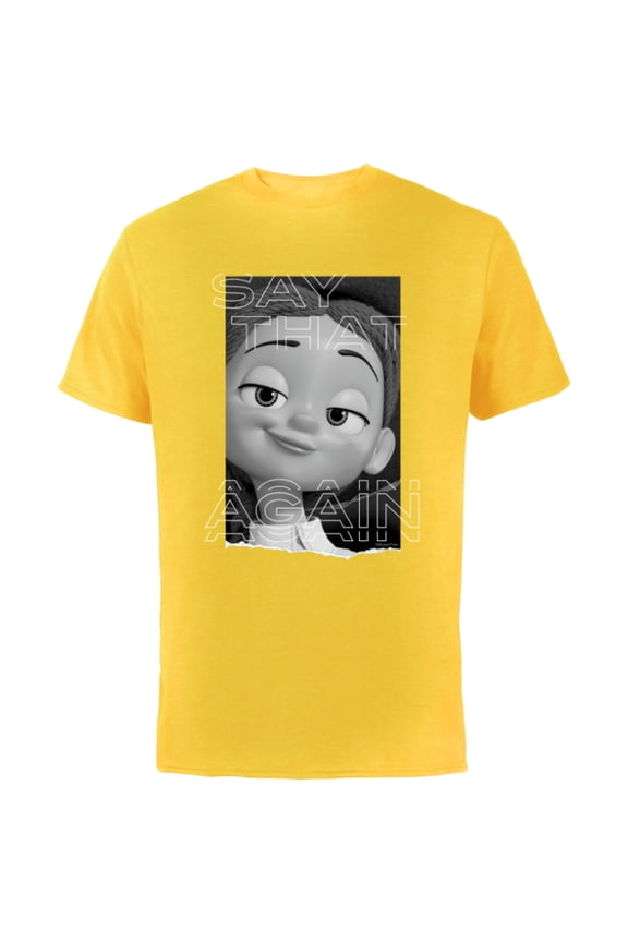 Disney and Pixar’s Toy Story 2 Jessie Say That Again Quote - Short Sleeve Cotton T-Shirt for Adults - Customized-Yellow