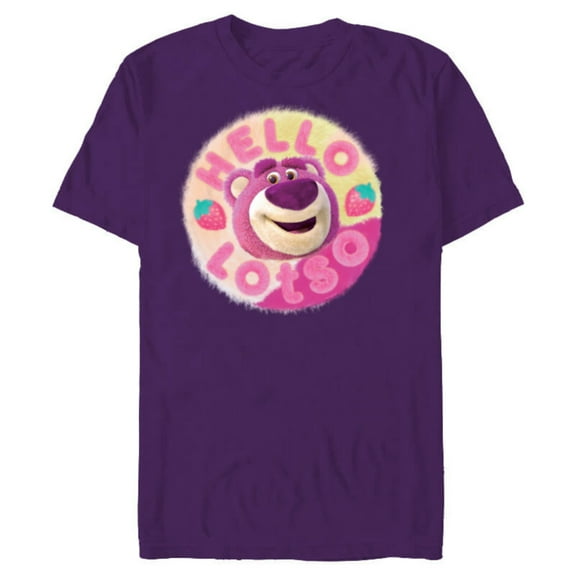Disney and Pixar’s Toy Story 3 Hello Lotso Strawberry Circle - Short Sleeve Blended T-Shirt for Adults - Customized-Purple