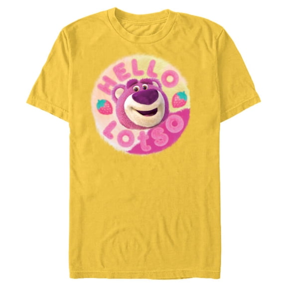 Disney and Pixar’s Toy Story 3 Hello Lotso Strawberry Circle - Short Sleeve Blended T-Shirt for Adults - Customized-Yellow