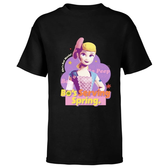 Disney and Pixar’s Toy Story 4 Bo Peep Bo’s Serving Spring - Short Sleeve T-Shirt for Kids - Customized-Black