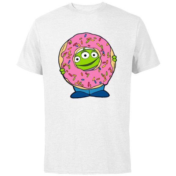 Disney and Pixar’s Toy Story Alien Donut - Short Sleeve Cotton T-Shirt for Adults - Customized-White