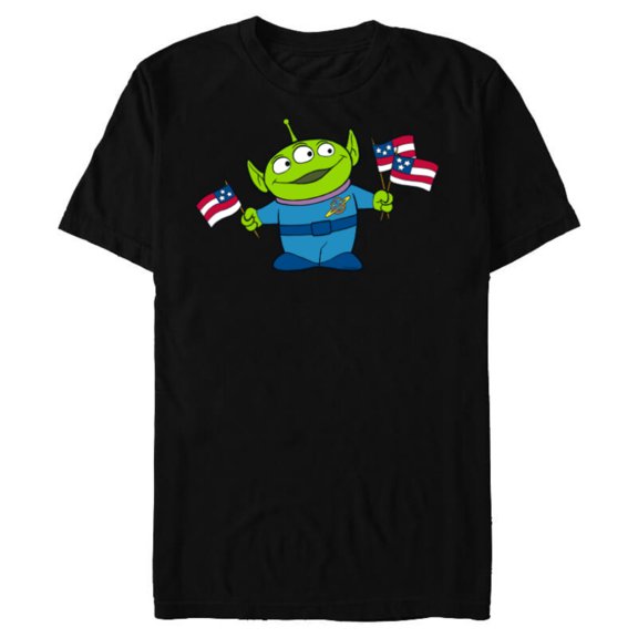 Disney and Pixar’s Toy Story Alien Fourth of July - Short Sleeve Blended T-Shirt for Adults - Customized-Black