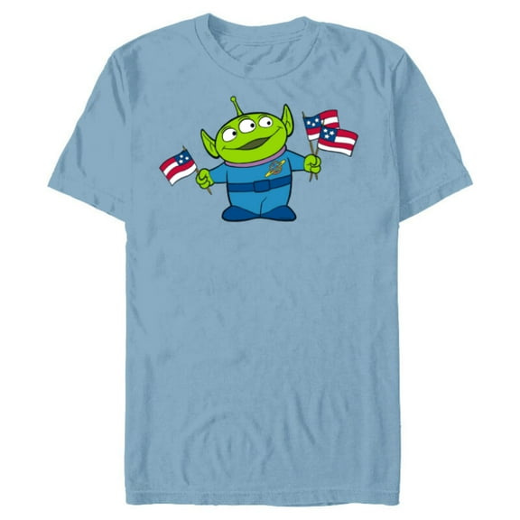 Disney and Pixar’s Toy Story Alien Fourth of July - Short Sleeve Blended T-Shirt for Adults - Customized-Ocean Blue