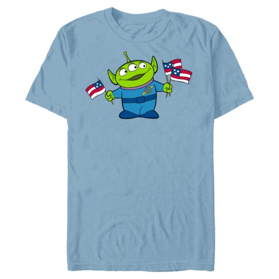 Disney and Pixar’s Toy Story Alien Fourth of July - Short Sleeve Blended T-Shirt for Adults - Customized-Ocean Blue