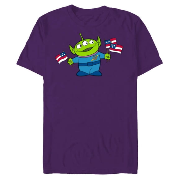 Disney and Pixar’s Toy Story Alien Fourth of July - Short Sleeve Blended T-Shirt for Adults - Customized-Purple