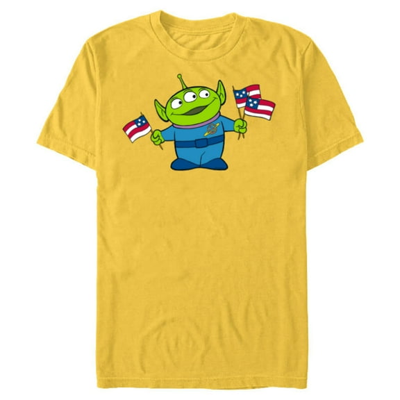 Disney and Pixar’s Toy Story Alien Fourth of July - Short Sleeve Blended T-Shirt for Adults - Customized-Yellow