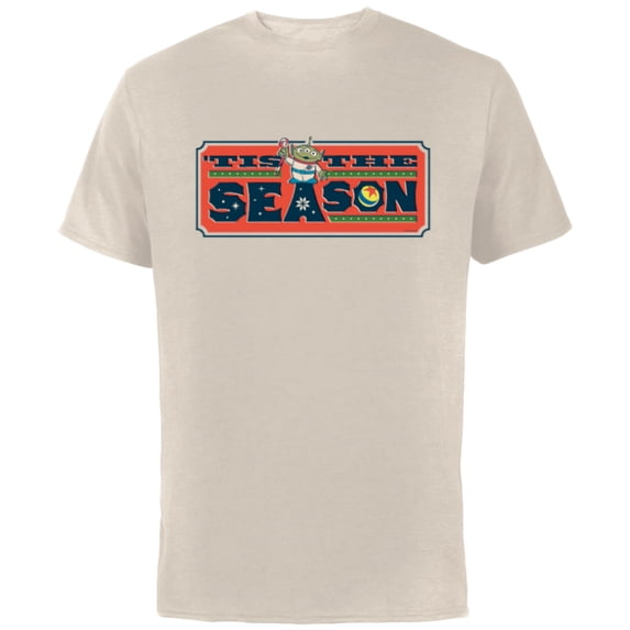 Disney and Pixar’s Toy Story Alien Holiday ‘Tis the Season - Short Sleeve Cotton T-Shirt for Adults - Customized-Natural