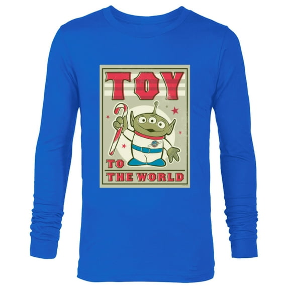 Disney and Pixar’s Toy Story Alien Holiday Toy to the World - Long Sleeve T-Shirt for Men - Customized-Navy