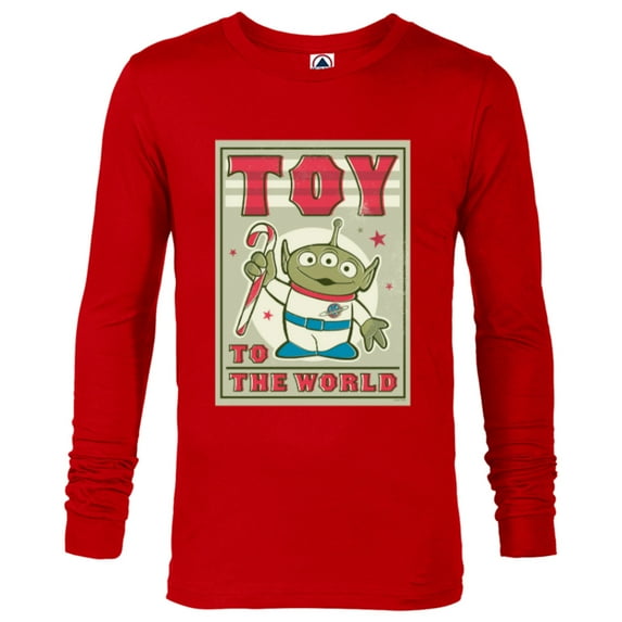 Disney and Pixar’s Toy Story Alien Holiday Toy to the World - Long Sleeve T-Shirt for Men - Customized-New Red