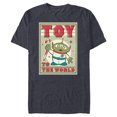 thumbnail image 1 of Disney and Pixar’s Toy Story Alien Holiday Toy to the World - Short Sleeve Blended T-Shirt for Adults - Customized-Navy Heather, 1 of 5