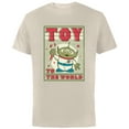 thumbnail image 1 of Disney and Pixar’s Toy Story Alien Holiday Toy to the World - Short Sleeve Cotton T-Shirt for Adults - Customized-Natural, 1 of 5