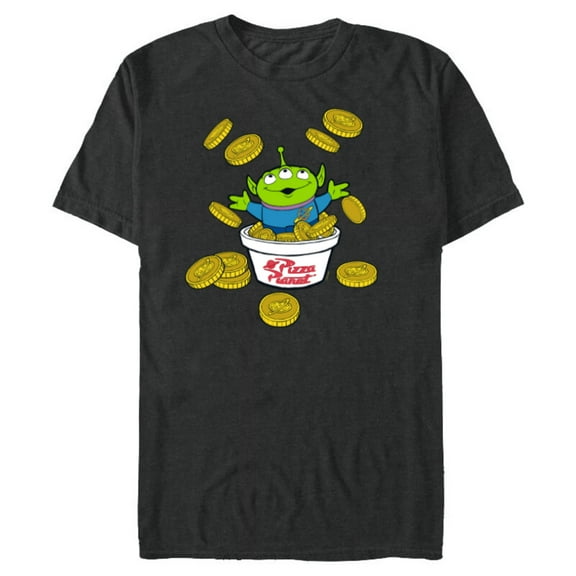 Disney and Pixar’s Toy Story Alien Pizza Planet Tokens - Short Sleeve Blended T-Shirt for Adults - Customized-Dark Heather