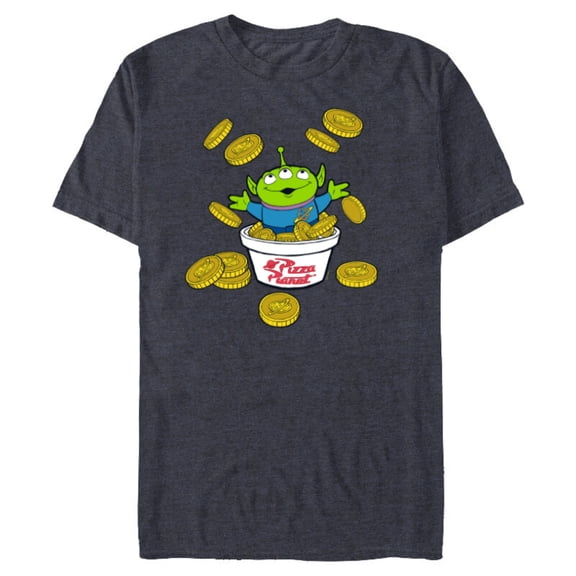 Disney and Pixar’s Toy Story Alien Pizza Planet Tokens - Short Sleeve Blended T-Shirt for Adults - Customized-Navy Heather