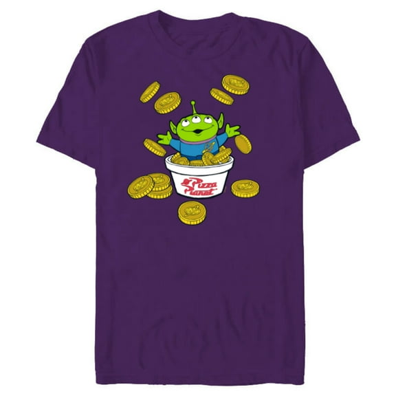 Disney and Pixar’s Toy Story Alien Pizza Planet Tokens - Short Sleeve Blended T-Shirt for Adults - Customized-Purple