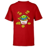 Disney and Pixar s Toy Story Alien Pizza Planet Tokens - Short Sleeve T-Shirt for Kids - Customized-Red