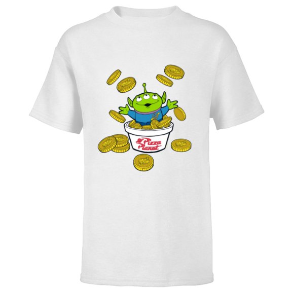 Disney and Pixar’s Toy Story Alien Pizza Planet Tokens - Short Sleeve T-Shirt for Kids - Customized-White