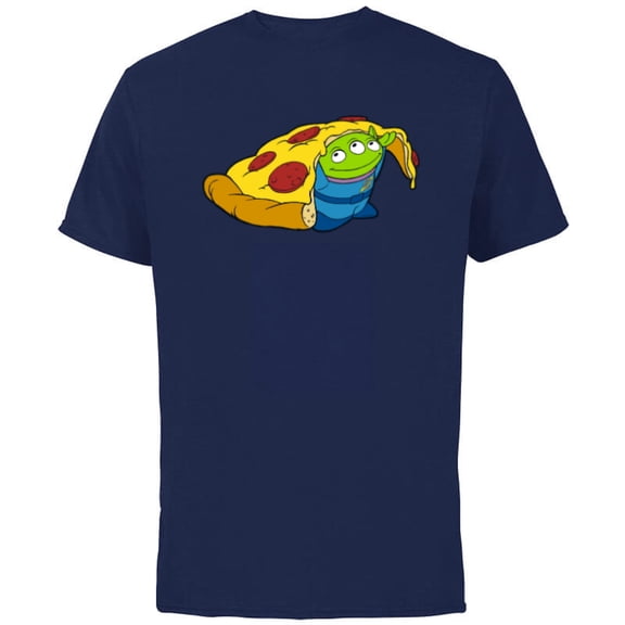 Disney and Pixar’s Toy Story Alien Pizza - Short Sleeve Cotton T-Shirt for Adults - Customized-Navy