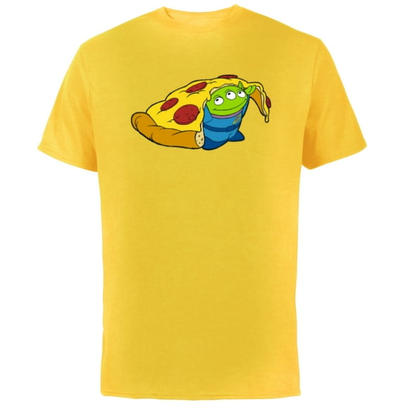 Disney and Pixar’s Toy Story Alien Pizza - Short Sleeve Cotton T-Shirt for Adults - Customized-Yellow