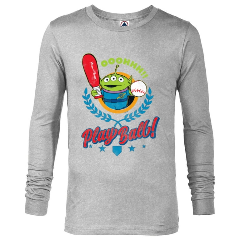Disney and Pixar s Toy Story Alien Play Ball Baseball Sports Long Sleeve T Shirt for Men Customized Athletic Heather