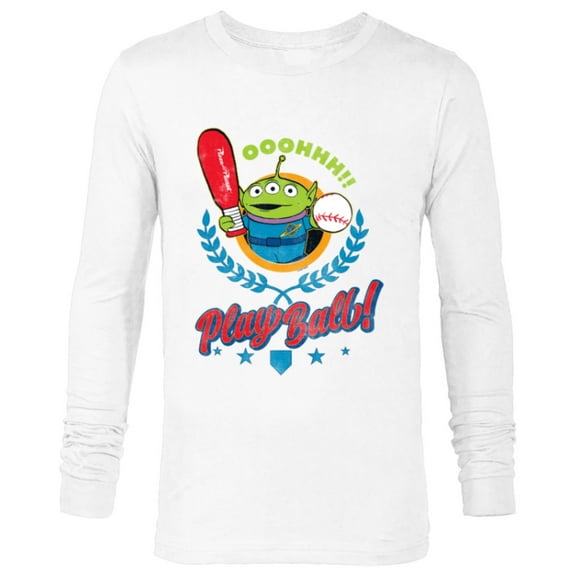 Disney and Pixar’s Toy Story Alien Play Ball Baseball Sports - Long Sleeve T-Shirt for Men - Customized-White