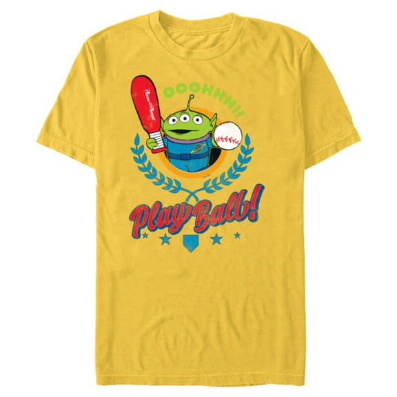 Disney and Pixar’s Toy Story Alien Play Ball Baseball Sports - Short Sleeve Blended T-Shirt for Adults - Customized-Yellow