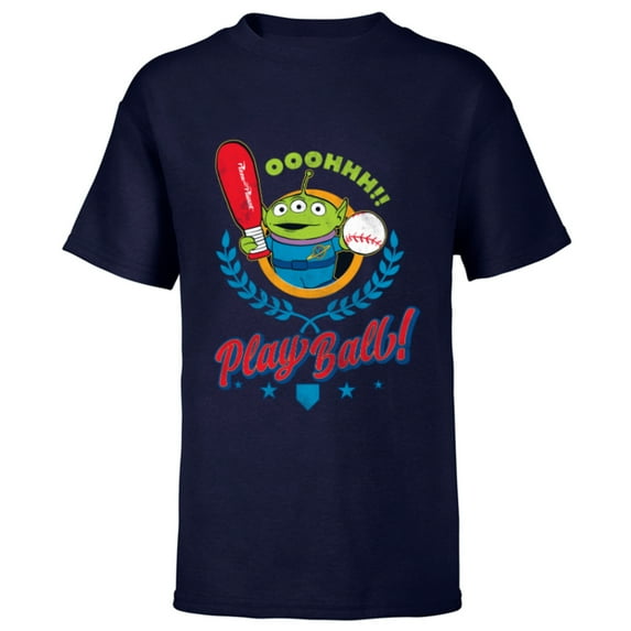 Disney and Pixar’s Toy Story Alien Play Ball Baseball Sports - Short Sleeve T-Shirt for Kids - Customized-Navy