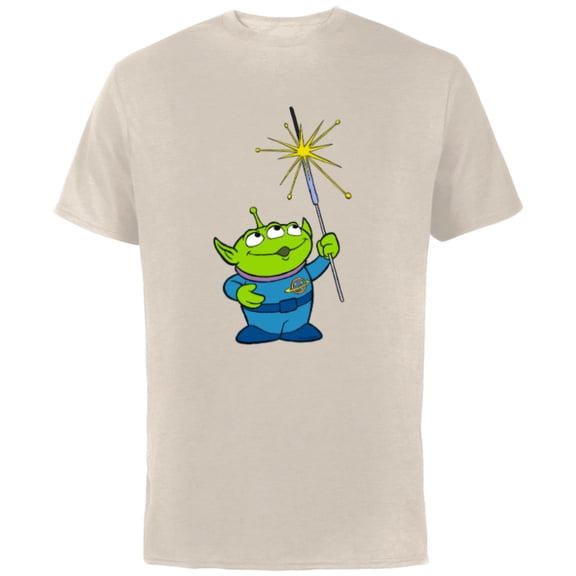 Disney and Pixar’s Toy Story Alien Sparklers Fourth of July - Short Sleeve Cotton T-Shirt for Adults - Customized-Natural