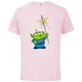 thumbnail image 1 of Disney and Pixar’s Toy Story Alien Sparklers Fourth of July - Short Sleeve Cotton T-Shirt for Adults - Customized-Soft Pink, 1 of 5