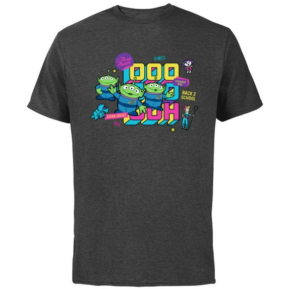 Disney and Pixar’s Toy Story Aliens Back to School - Short Sleeve Cotton T-Shirt for Adults - Customized-Charcoal
