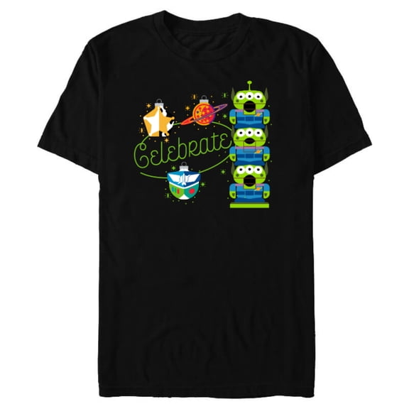 Disney and Pixar’s Toy Story Aliens Celebrate Holiday - Short Sleeve Blended T-Shirt for Adults – Customized-Black
