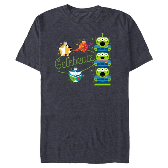 Disney and Pixar’s Toy Story Aliens Celebrate Holiday - Short Sleeve Blended T-Shirt for Adults – Customized-Navy Heather