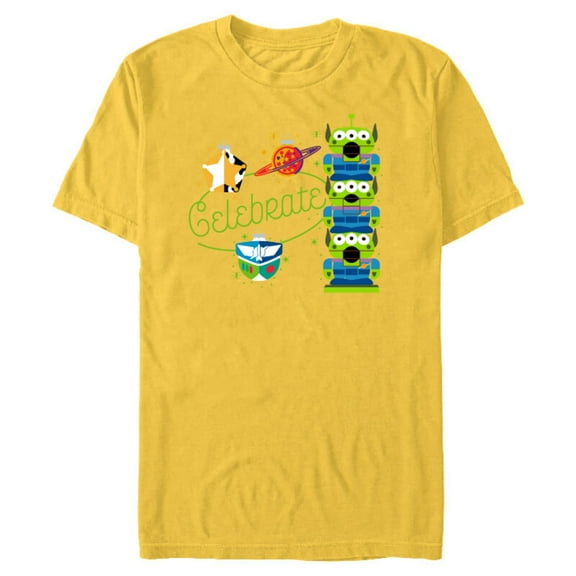 Disney and Pixar’s Toy Story Aliens Celebrate Holiday - Short Sleeve Blended T-Shirt for Adults – Customized-Yellow