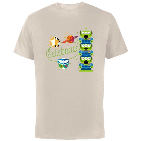Disney and Pixar’s Toy Story Aliens Celebrate Holiday - Short Sleeve Cotton T-Shirt for Adults - Customized-Natural