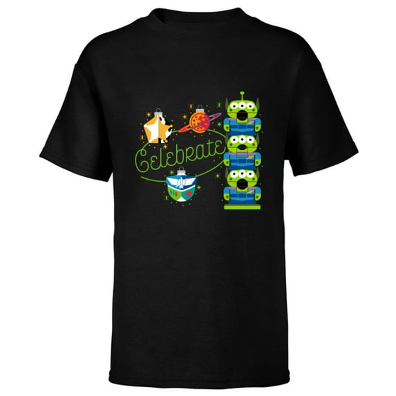 Disney and Pixar’s Toy Story Aliens Celebrate Holiday - Short Sleeve T-Shirt for Kids – Customized-Black