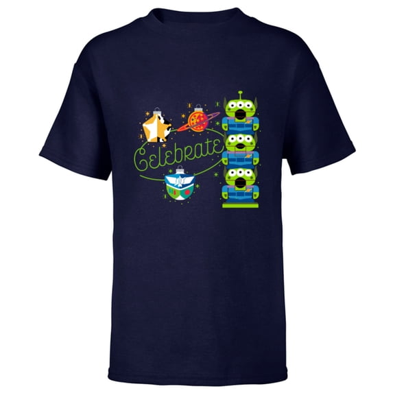 Disney and Pixar’s Toy Story Aliens Celebrate Holiday - Short Sleeve T-Shirt for Kids – Customized-Navy