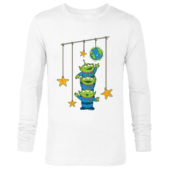 Disney and Pixar’s Toy Story Aliens Earth Day Think Green - Long Sleeve T-Shirt for Men - Customized-White