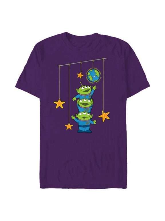 Disney and Pixar’s Toy Story Aliens Earth Day Think Green - Short Sleeve Blended T-Shirt for Adults - Customized-Purple