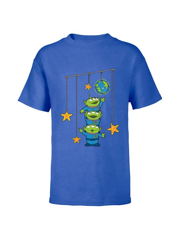 Disney and Pixar’s Toy Story Aliens Earth Day Think Green - Short Sleeve T-Shirt for Kids - Customized-Royal