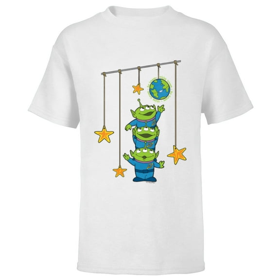 Disney and Pixar’s Toy Story Aliens Earth Day Think Green - Short Sleeve T-Shirt for Kids - Customized-White