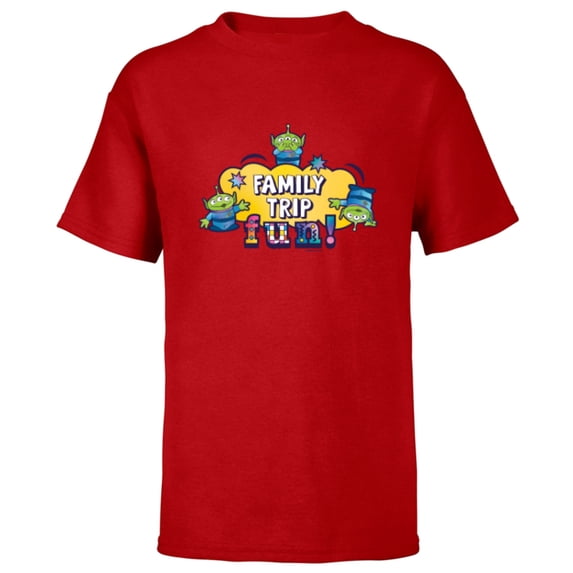 Disney and Pixar’s Toy Story Aliens Family Trip Fun Vacation - Short Sleeve T-Shirt for Kids - Customized-Red