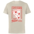 thumbnail image 1 of Disney and Pixar’s Toy Story Aliens I Love Earth Day Pizza - Short Sleeve Cotton T-Shirt for Adults - Customized-Natural, 1 of 5