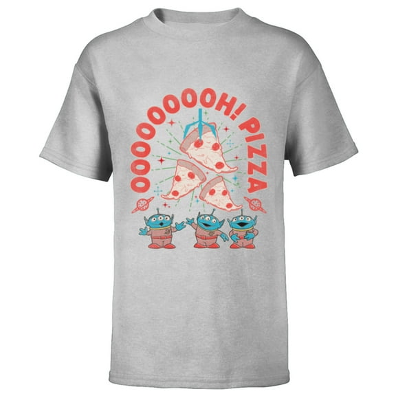 Disney and Pixar’s Toy Story Aliens Oooooh! Pizza Distressed - Short Sleeve T-Shirt for Kids - Customized-Athletic Heather