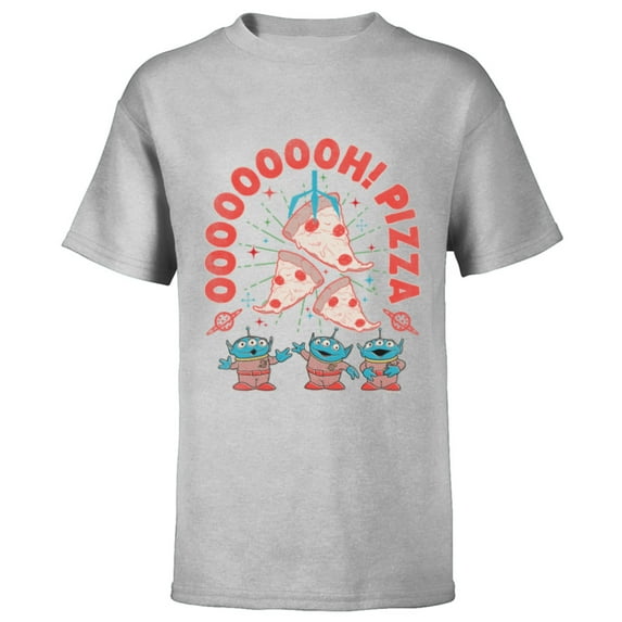 Disney and Pixar’s Toy Story Aliens Oooooh! Pizza Distressed - Short Sleeve T-Shirt for Kids - Customized-Athletic Heather