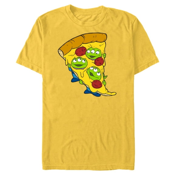 Disney and Pixar’s Toy Story Aliens Pepperoni Pizza - Short Sleeve Blended T-Shirt for Adults - Customized-Yellow