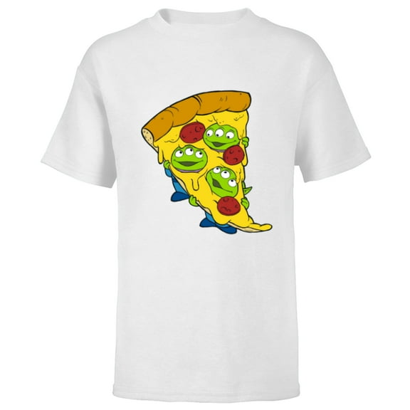 Disney and Pixar’s Toy Story Aliens Pepperoni Pizza - Short Sleeve T-Shirt for Kids - Customized-White