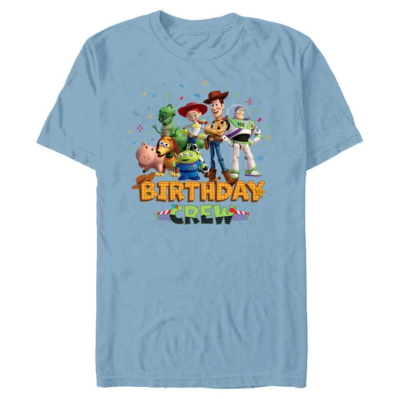 Disney and Pixar’s Toy Story Birthday Crew Party Matching - Short Sleeve Blended T-Shirt for Adults - Customized-Ocean Blue