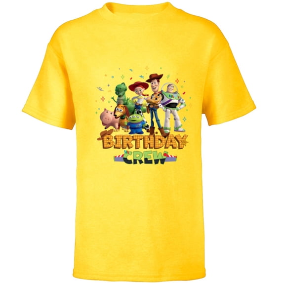 Disney and Pixar’s Toy Story Birthday Crew Party Matching - Short Sleeve T-Shirt for Kids - Customized-Yellow