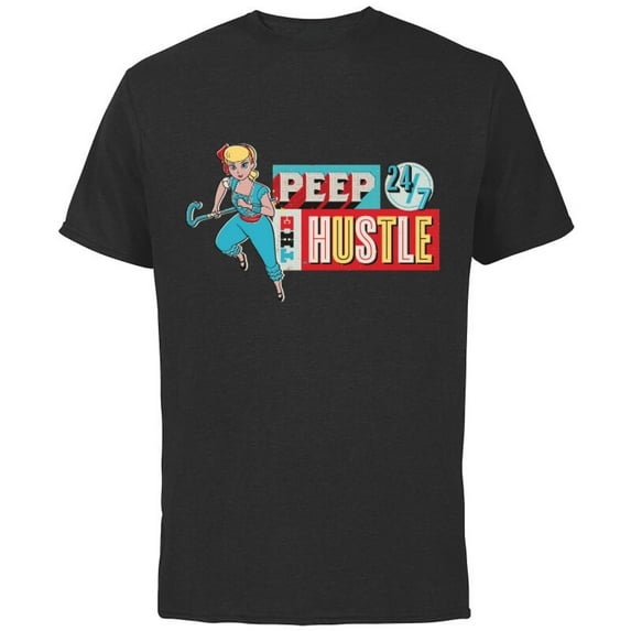 Disney and Pixar’s Toy Story Bo Peep 24/7 Hustle - Short Sleeve Cotton T-Shirt for Adults - Customized-Black