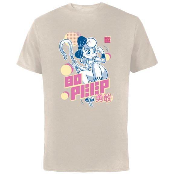 Disney and Pixar’s Toy Story Bo Peep Anime Japanese - Short Sleeve Cotton T-Shirt for Adults - Customized-Natural